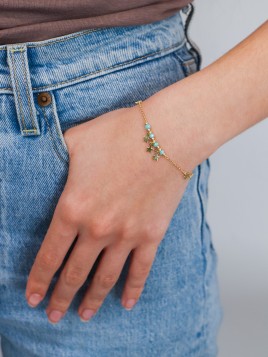 Pulsera Turqueis Baño Oro