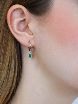 Pendientes Aros Baguette Vert