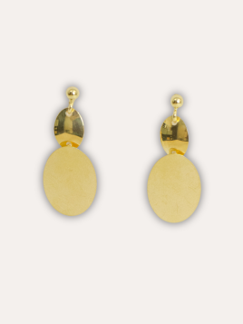 Pendientes Oval Baño Oro