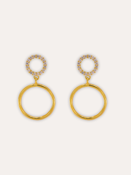 Pendientes Double Dorado