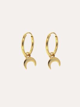 Pendientes Aros Luna Baño Oro