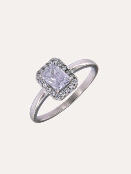 Anillo Circonita Rectangular